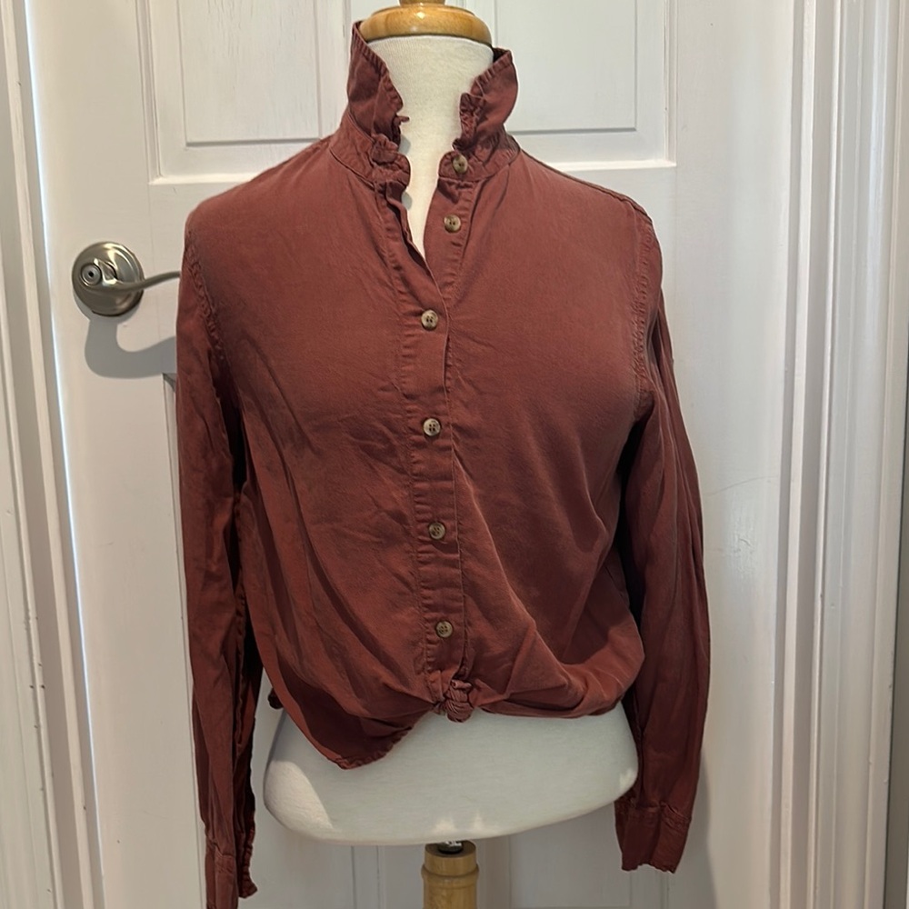 Lou & Grey Terracotta Button-Down Shirt